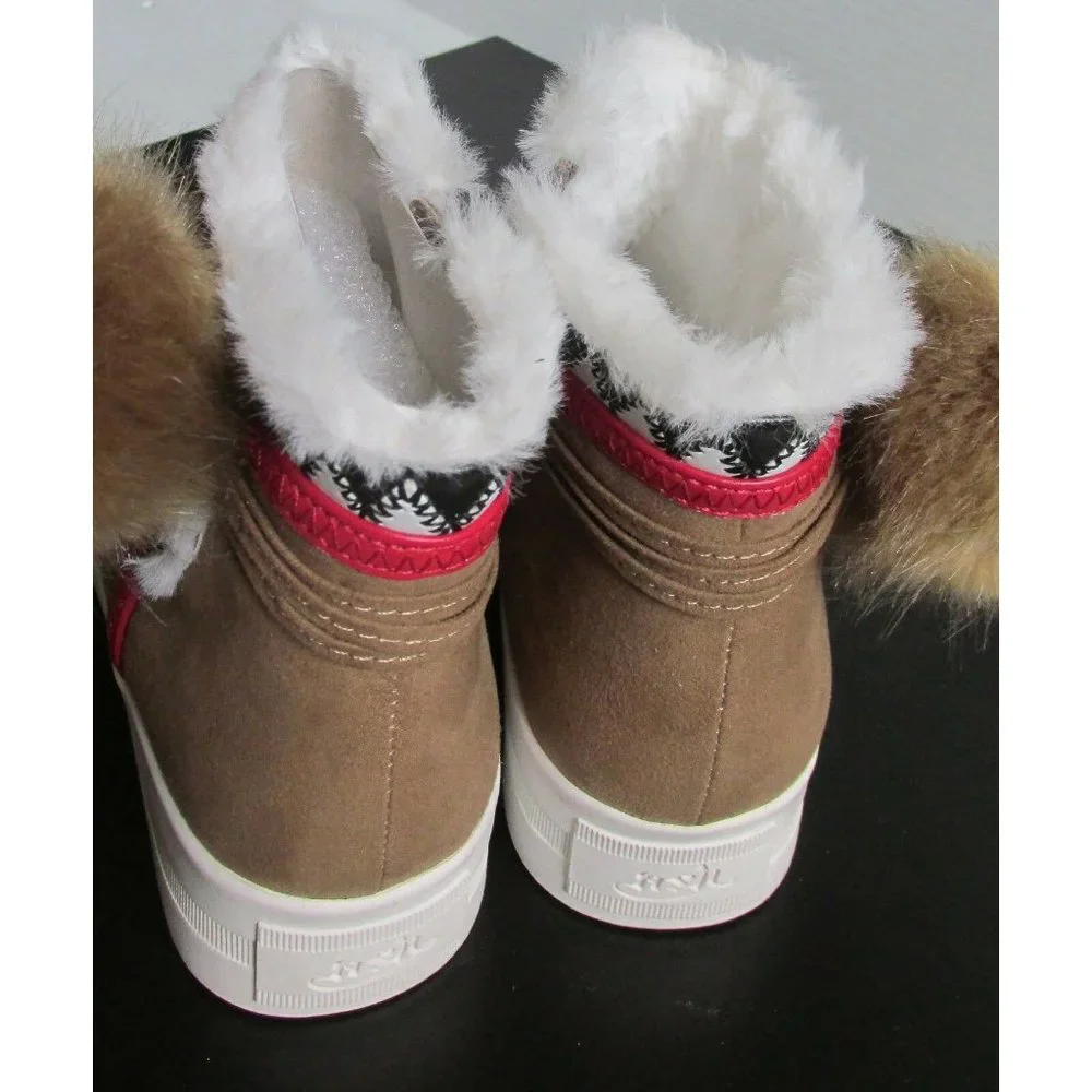New - ✪ ASH ✪ - Faux Suede FUR POM POM Sneaker BOOTIE for KIDS GIRLS